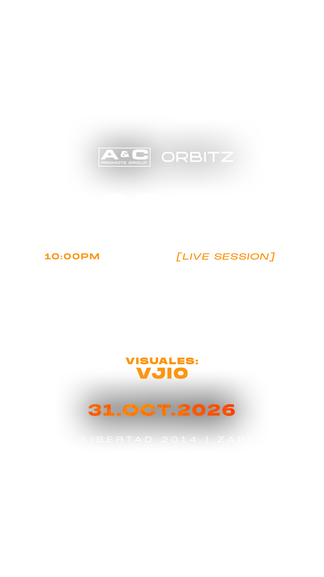 El Bosque Embrujado, 31 de octubre de 2026, 10:00 p. m. Beatweed, Piero Bustamante, Chilet Barrera y Yet4y. Visuales: VJIO. Av. Libertad 2014, Zapata, Santa María.